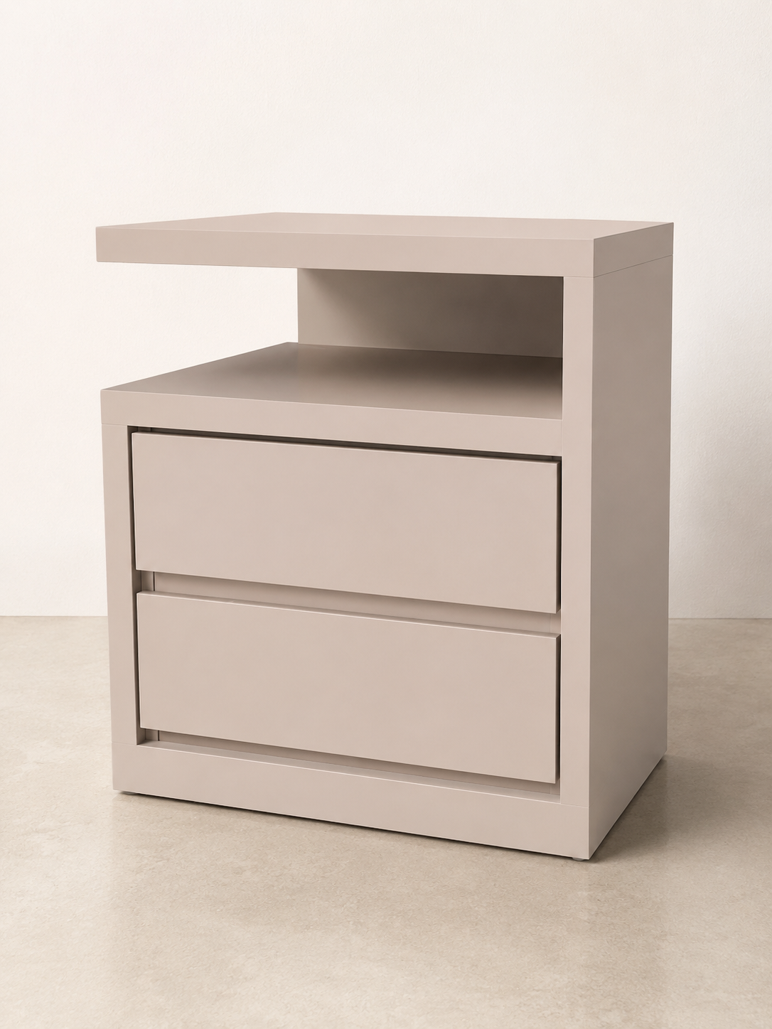 Mesa de Cabeceira Nuvem — Bege Minimalista