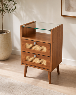 Mesa de Cabeceira Capri — Moderna com Palhinha