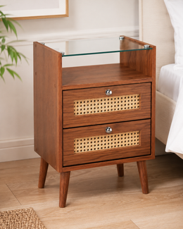 Mesa de Cabeceira Capri — Moderna com Palhinha
